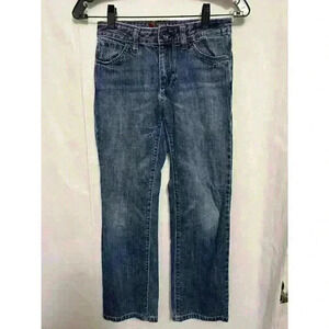 Tommy Hilfiger Boys Sz 10 Reg Adjustable Waistband Straight Leg Dark Denim A0012